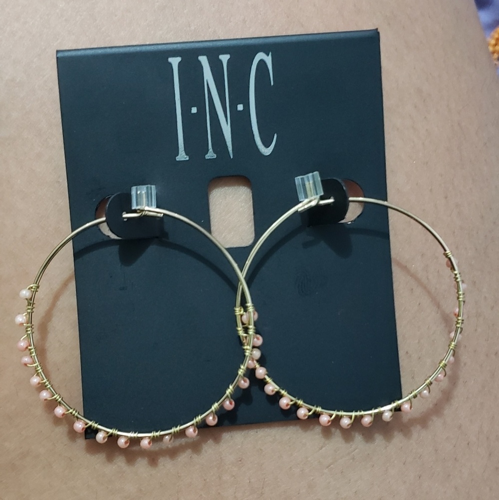 INC Bead Hoop Earrings